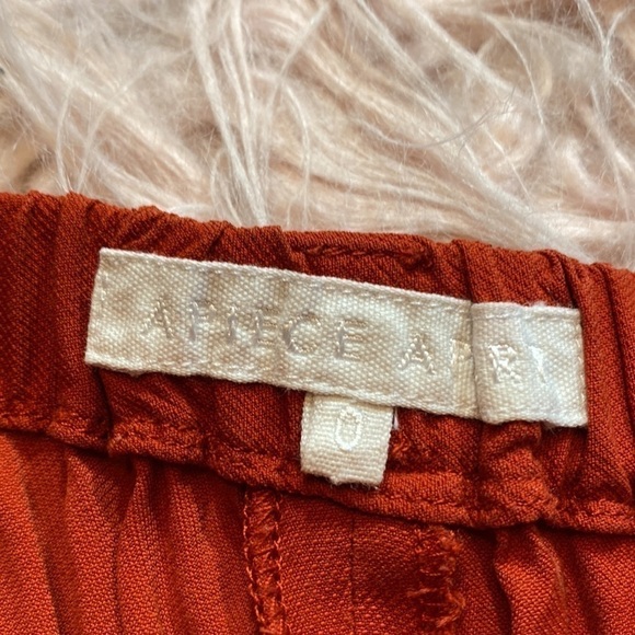 Apiece Apart Orange Red Paper Bag Style Pants sz 0 - Picture 7 of 10